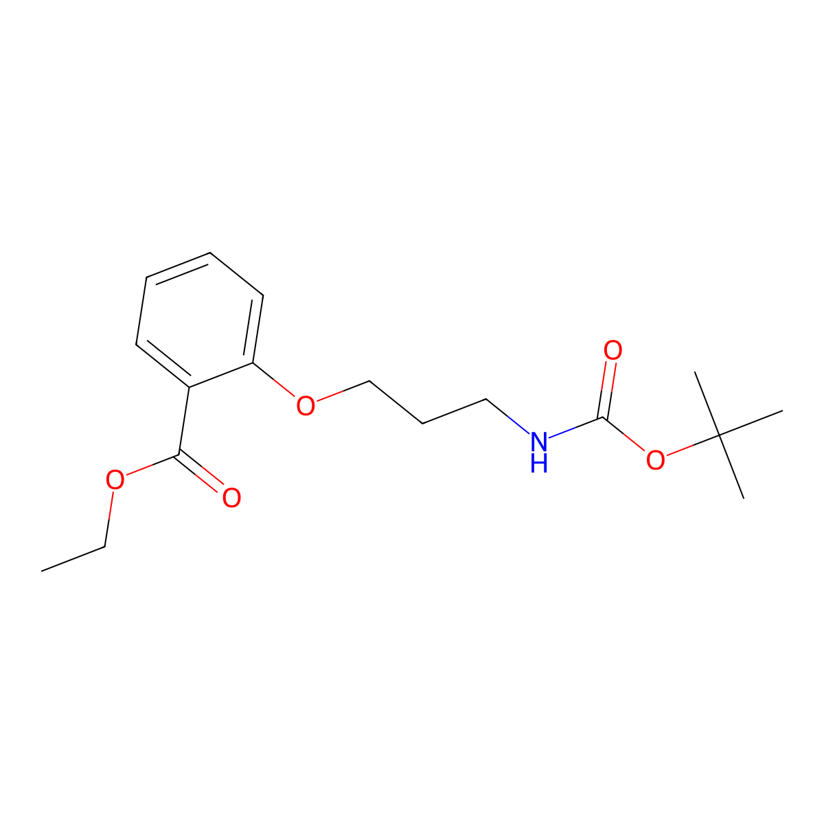 Ethyl 2-(3-((tert-butoxycarbonyl)amino)propoxy)benzoate molecular structure, CAS 496064-26-7