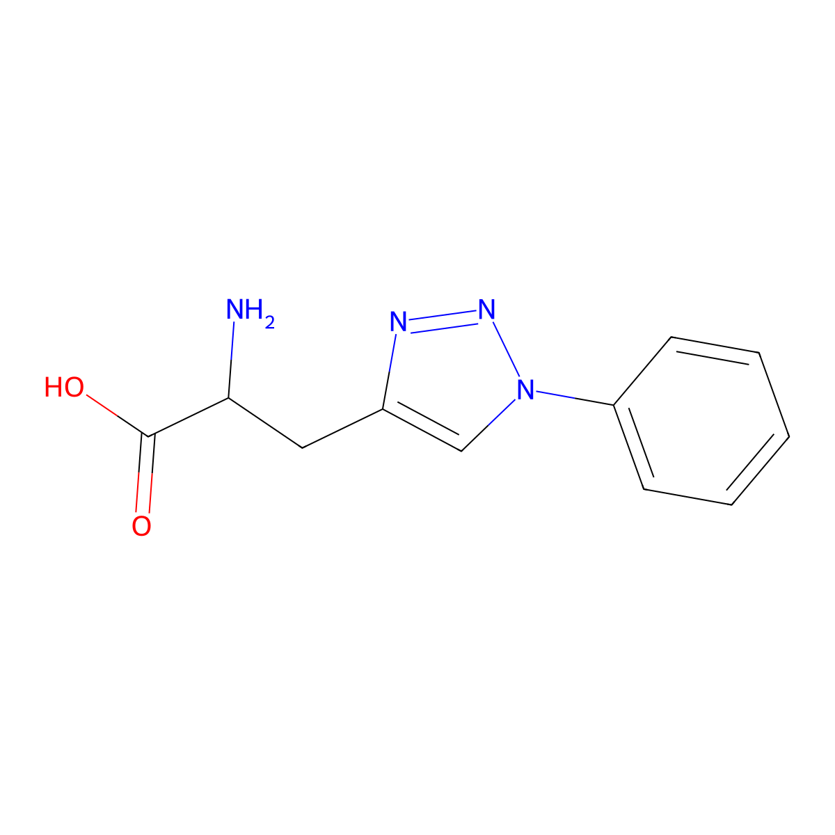 2-Amino-3-(1-phenyl-1H-1,2,3-triazol-4-yl)propanoic acid molecular structure, CAS 496065-79-3