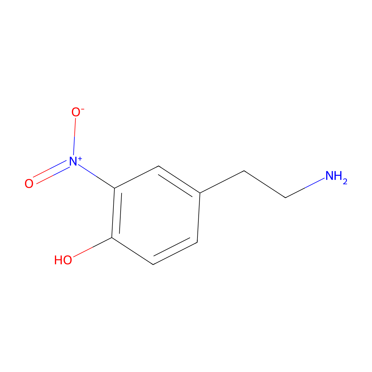 3-Nitrotyramine molecular structure, CAS 49607-15-0