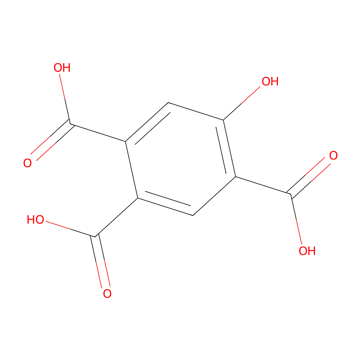 5-Hydroxybenzene-1,2,4-tricarboxylic acid molecular structure, CAS 4961-03-9