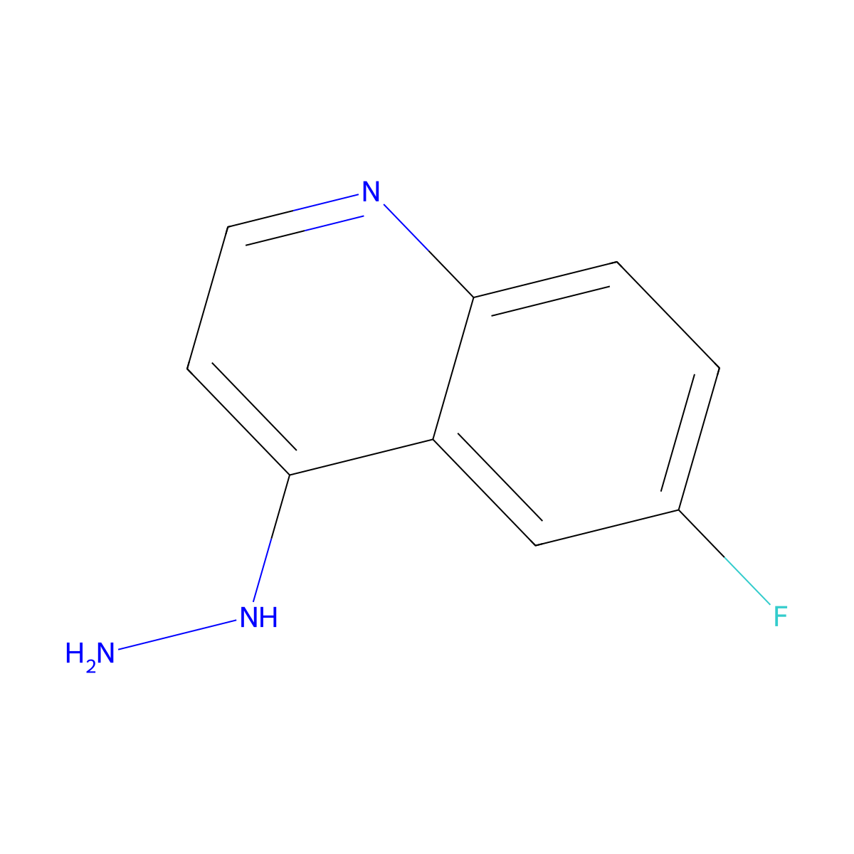 6-Fluoro-4-hydrazinoquinoline molecular structure, CAS 49612-09-1