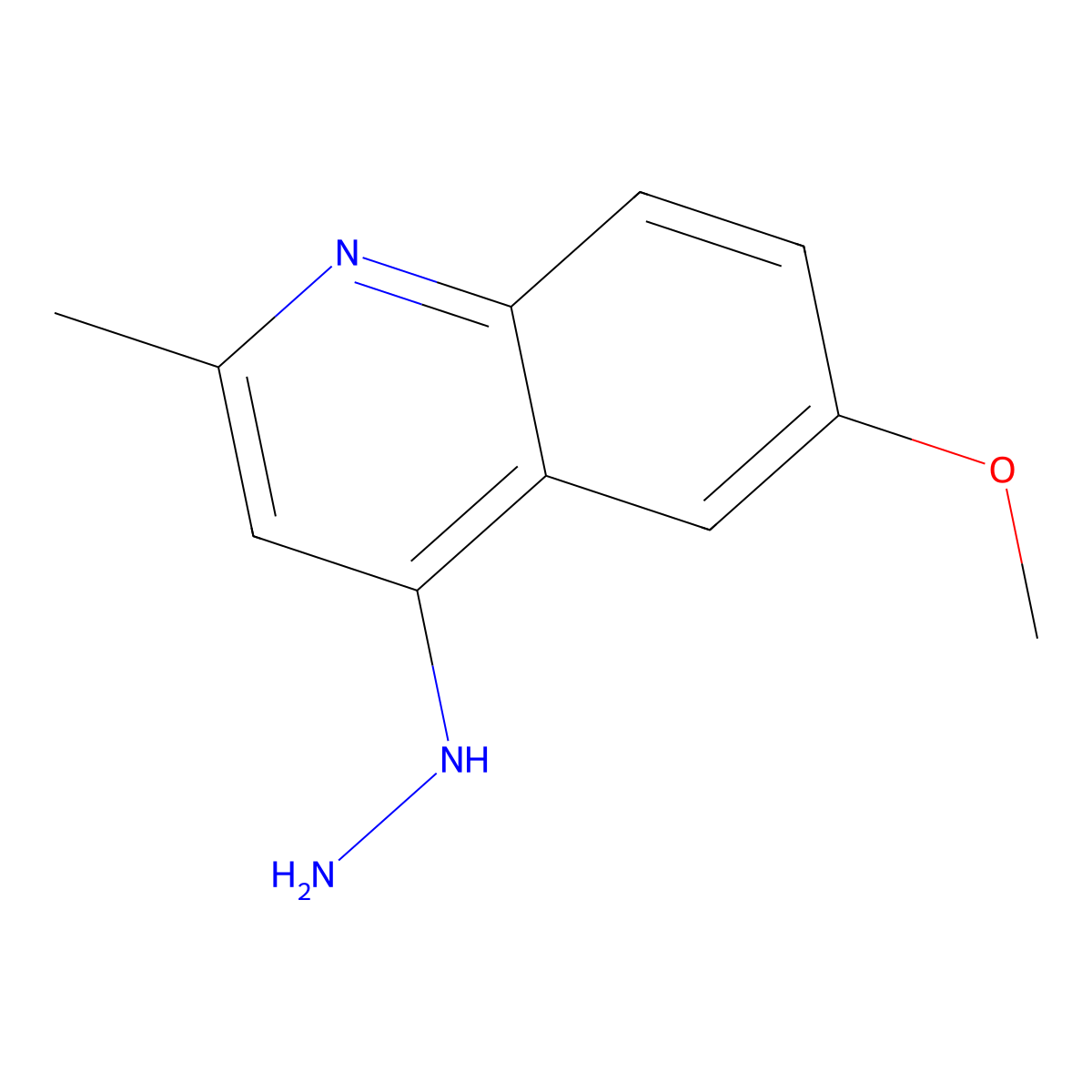 4-Hydrazinyl-6-methoxy-2-methylquinoline molecular structure, CAS 49612-12-6