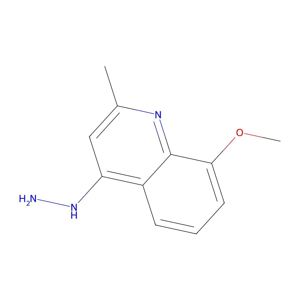 4-Hydrazino-8-methoxy-2-methylquinoline molecular structure, CAS 49612-19-3
