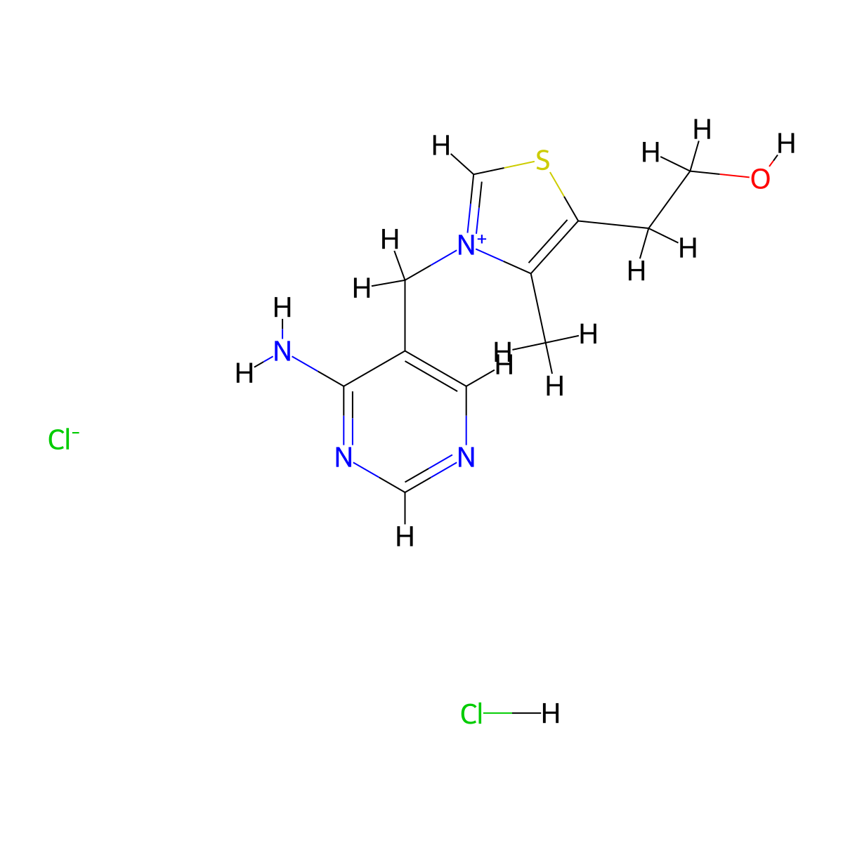 3-((4-Aminopyrimidin-5-yl)methyl)-5-(2-hydroxyethyl)-4-methylthiazol-3-ium chloride hydrochloride molecular structure, CAS 49614-72-4