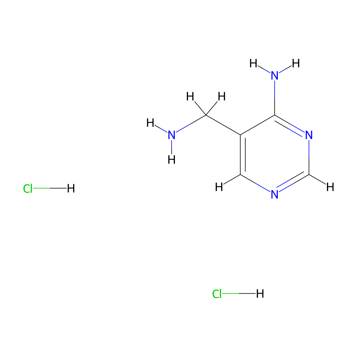 5-(Aminomethyl)pyrimidin-4-amine;dihydrochloride molecular structure, CAS 49615-39-6