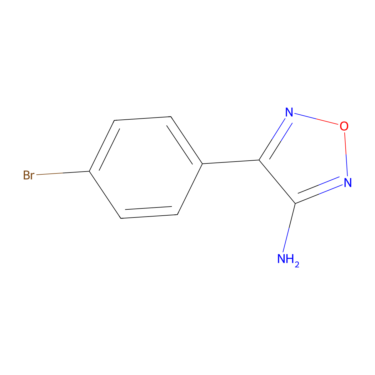 4-(4-Bromophenyl)-1,2,5-oxadiazol-3-amine molecular structure, CAS 49615-71-6