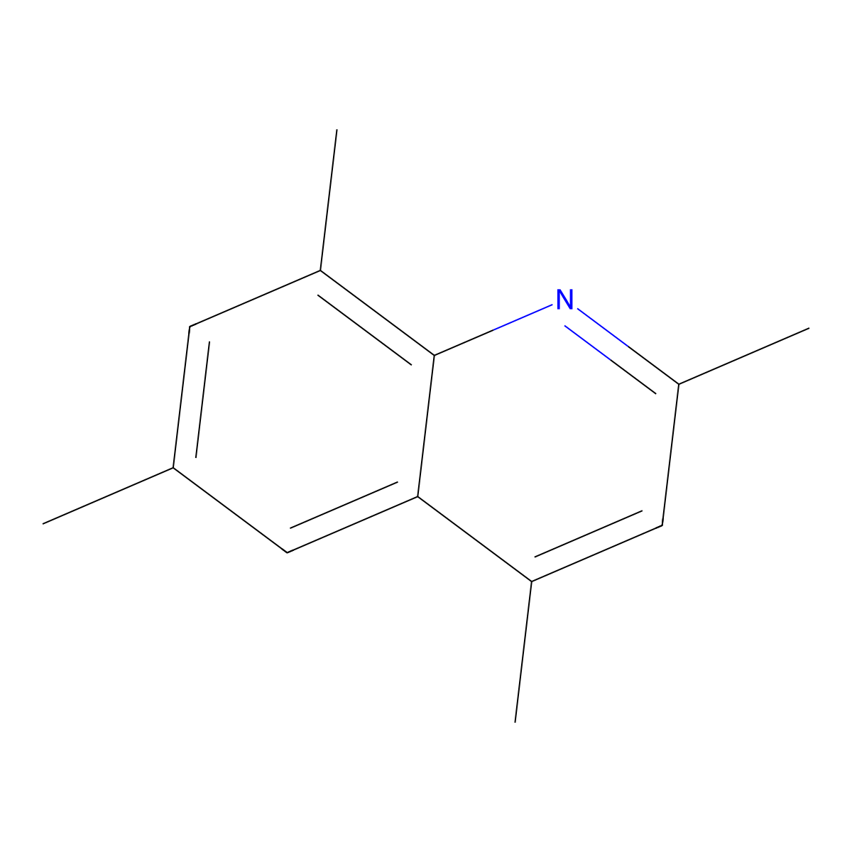 2,4,6,8-Tetramethylquinoline molecular structure, CAS 49616-71-9