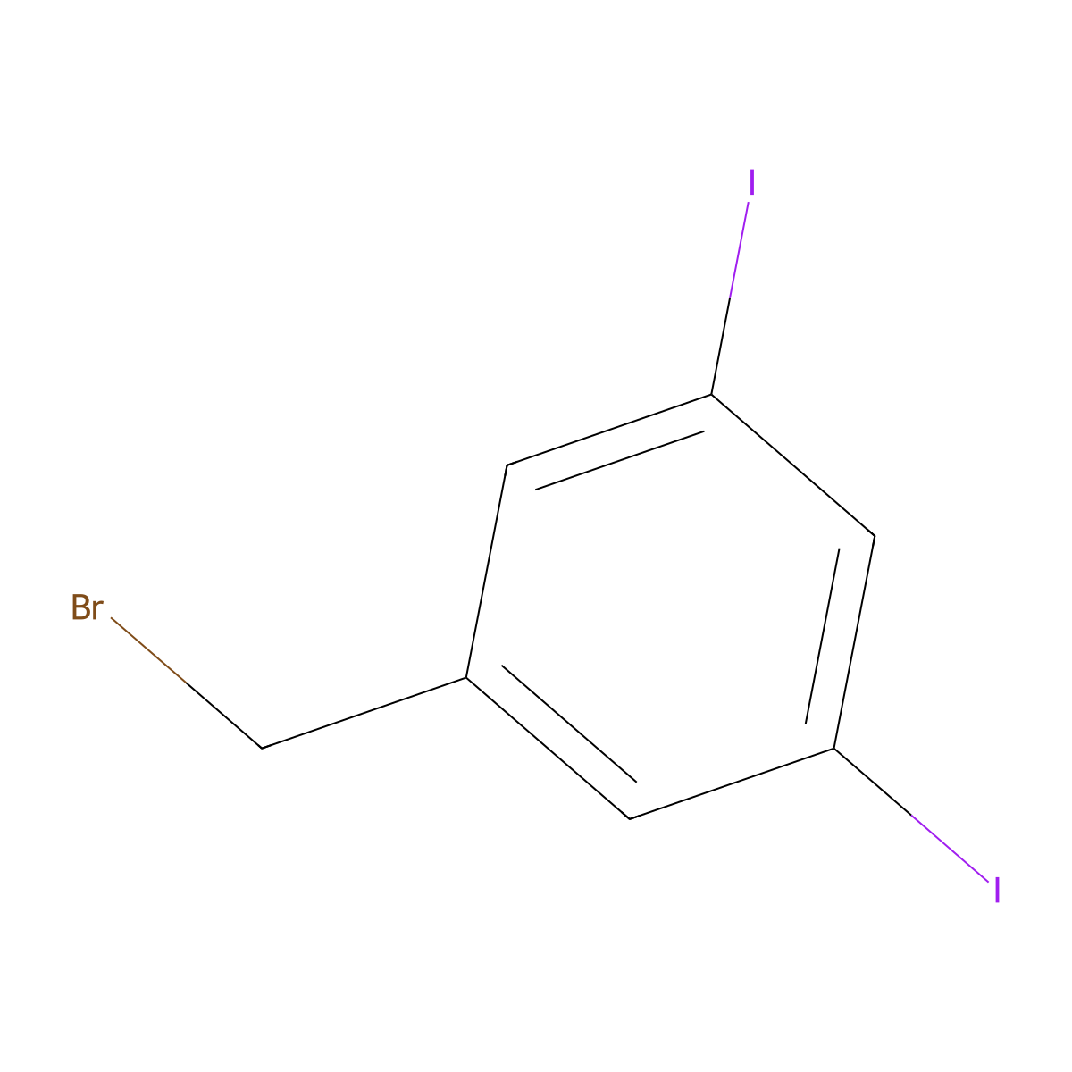 1-(Bromomethyl)-3,5-diiodobenzene molecular structure, CAS 49617-78-9