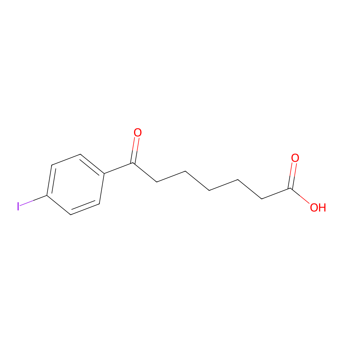 7-(4-Iodophenyl)-7-oxoheptanoic acid molecular structure, CAS 49618-09-9