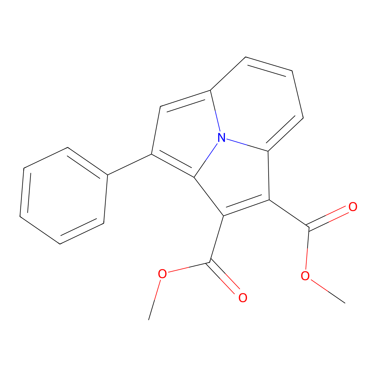 Dimethyl 3-phenylpyrrolo(2,1,5-cd)indolizine-1,2-dicarboxylate molecular structure, CAS 49618-59-9
