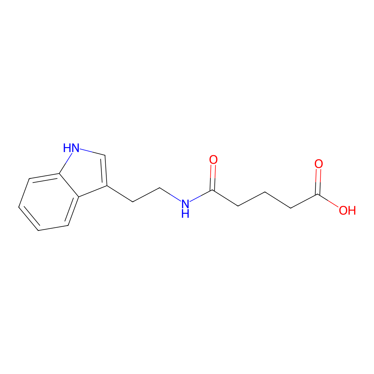 5-{[2-(1H-indol-3-yl)ethyl]amino}-5-oxopentanoic acid molecular structure, CAS 4962-71-4