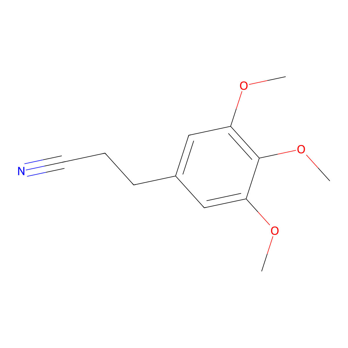 3-(3,4,5-Trimethoxyphenyl)propanenitrile molecular structure, CAS 49621-50-3