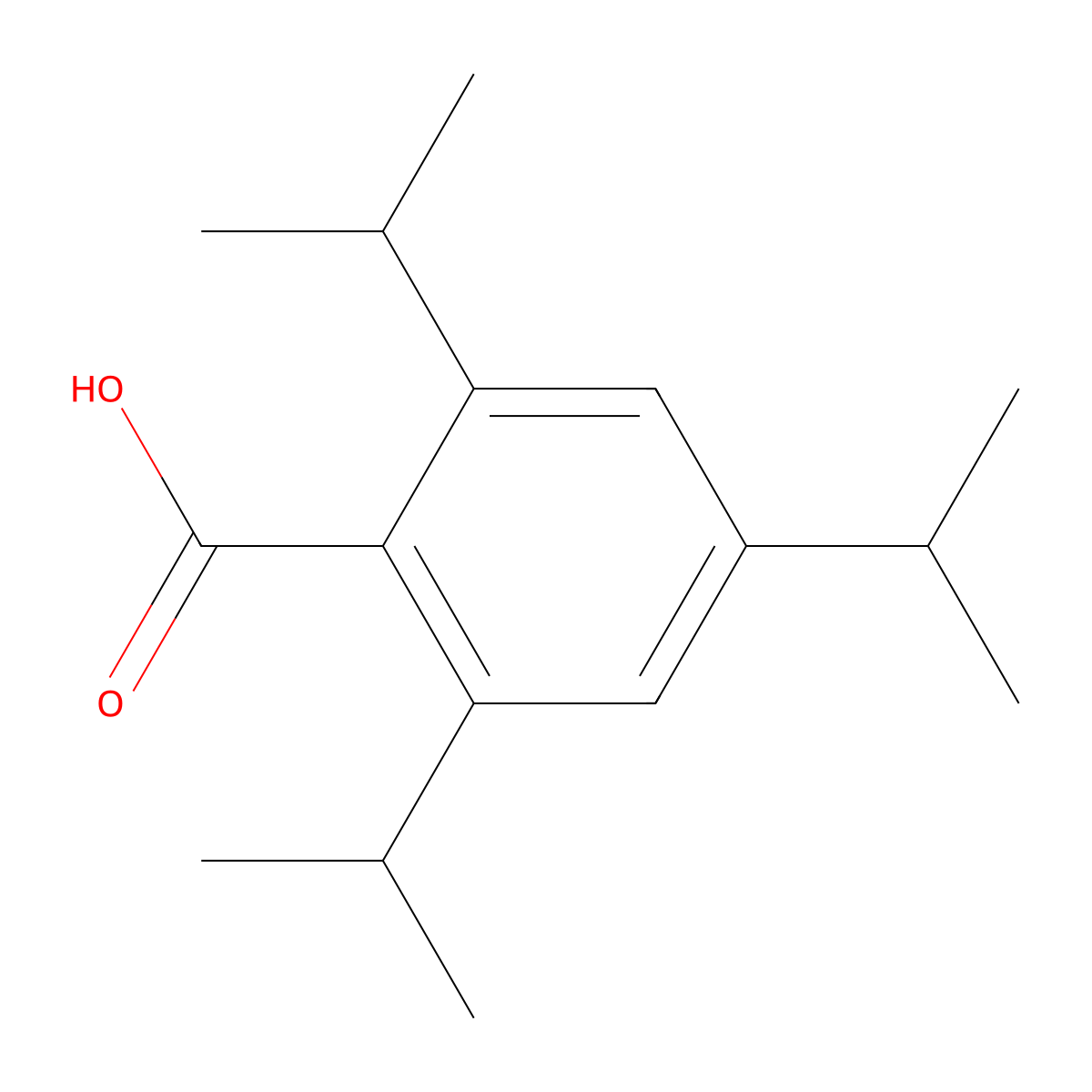 2,4,6-Tris(1-methylethyl)benzoic acid molecular structure, CAS 49623-71-4