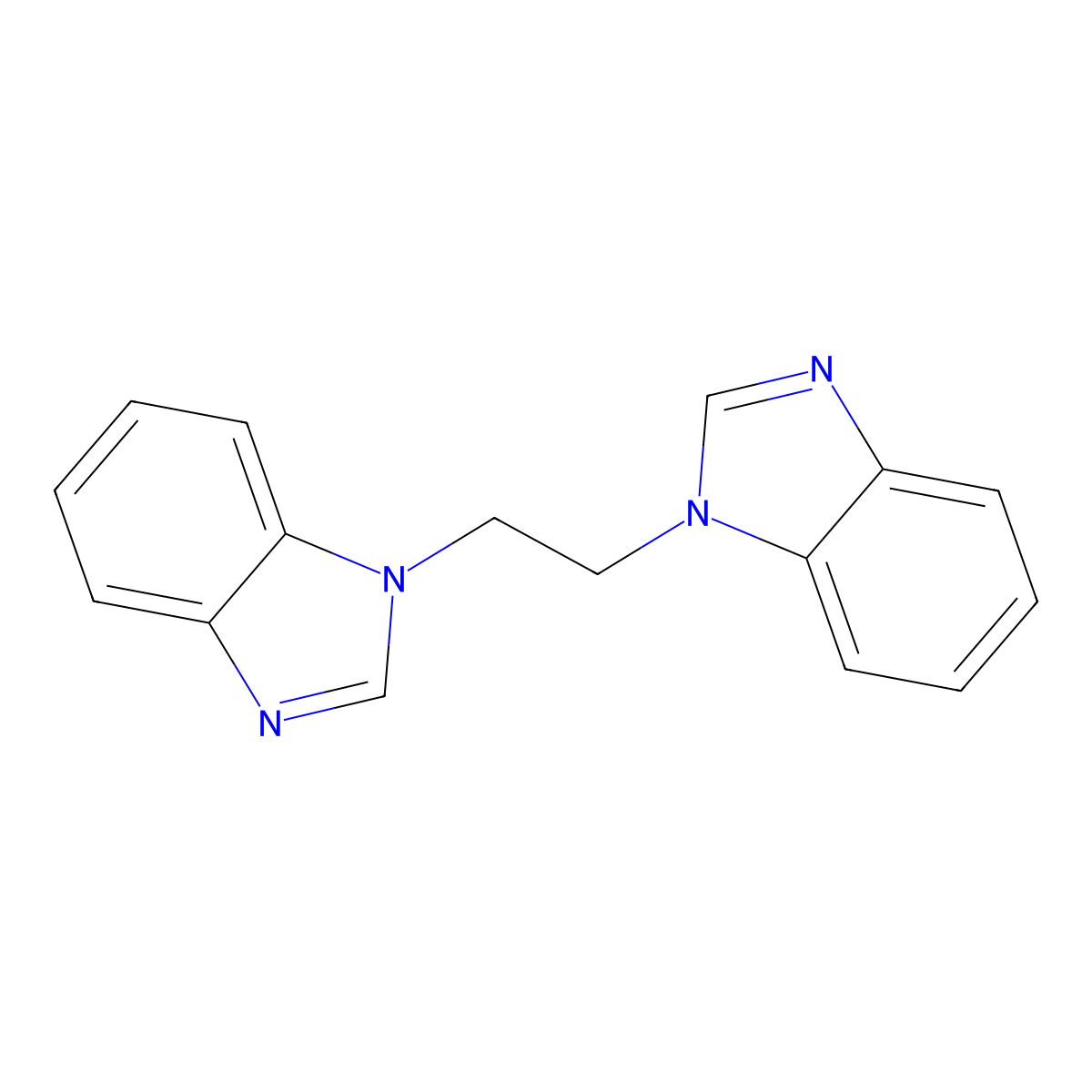 1-[2-(1H-1,3-benzodiazol-1-yl)ethyl]-1H-1,3-benzodiazole molecular structure, CAS 49629-31-4