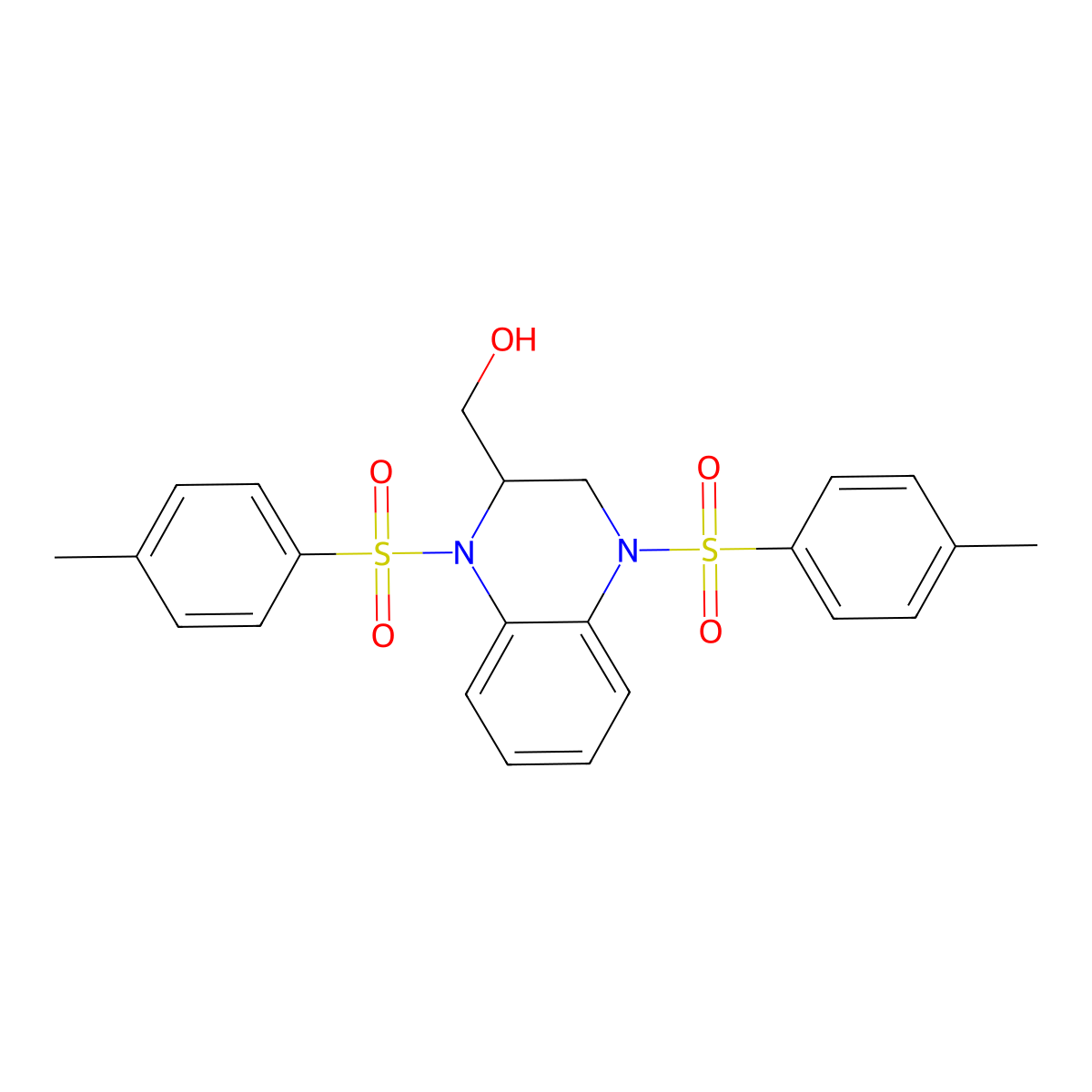(1,4-Ditosyl-1,2,3,4-tetrahydroquinoxalin-2-yl)methanol molecular structure, CAS 49633-27-4