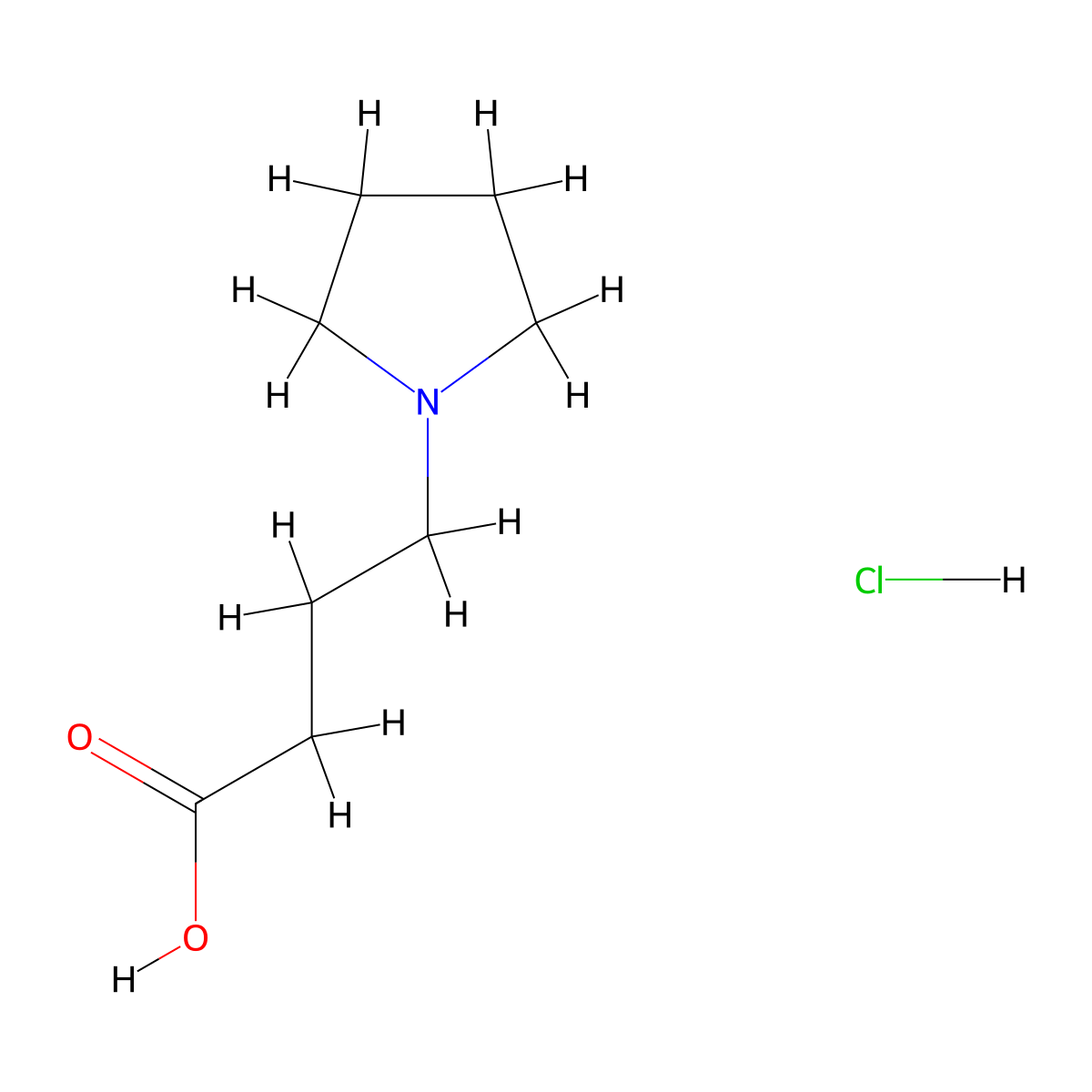 4-(Pyrrolidin-1-yl)butanoic acid hydrochloride molecular structure, CAS 49637-21-0