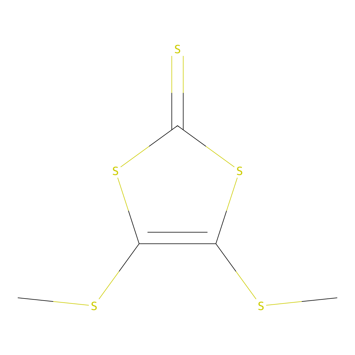 4,5-Bis(methylthio)-1,3-dithiole-2-thione molecular structure, CAS 49638-64-4