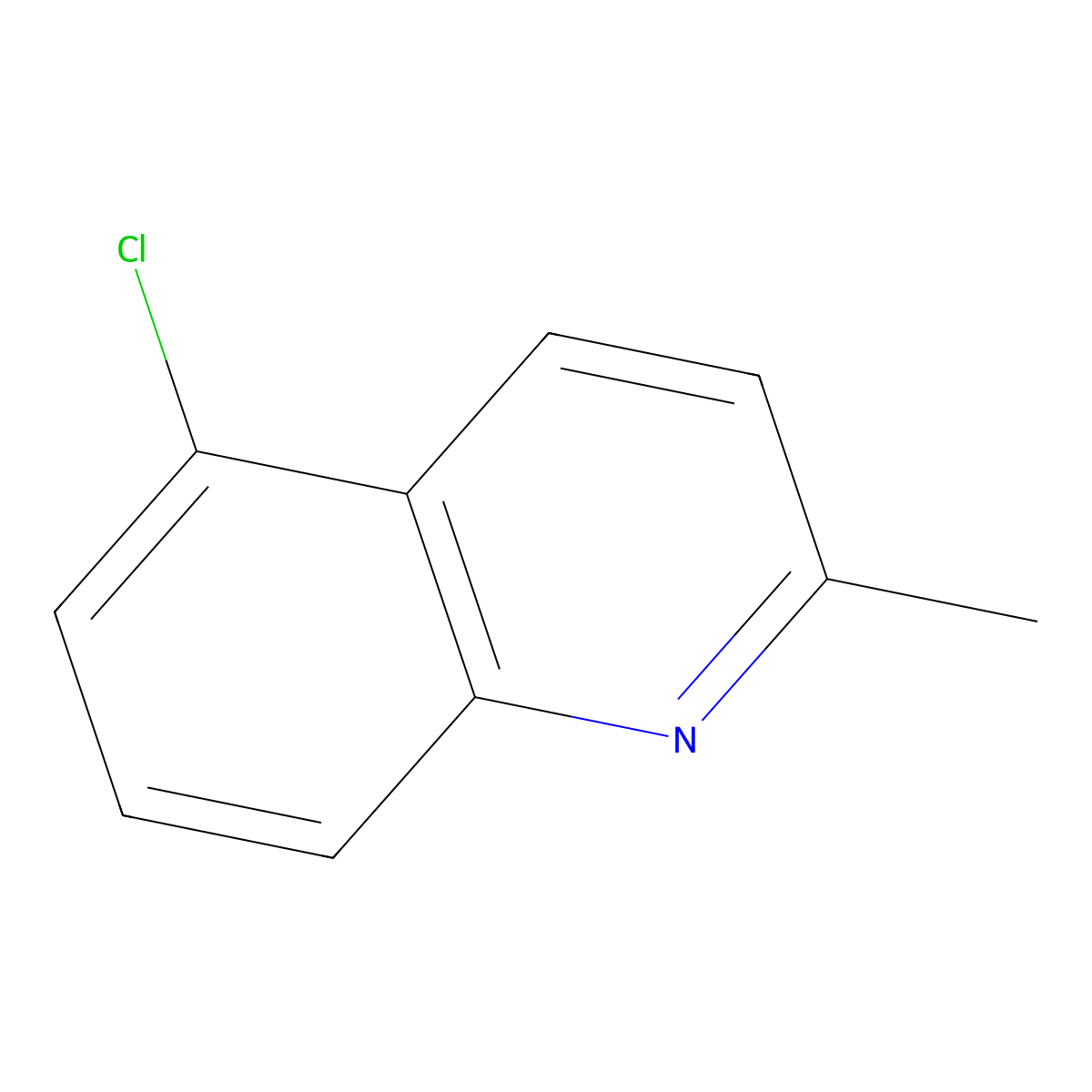 5-Chloro-2-methylquinoline molecular structure, CAS 4964-69-6