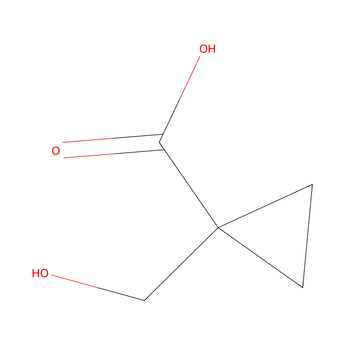 1-(Hydroxymethyl)cyclopropanecarboxylic acid molecular structure, CAS 49640-66-6