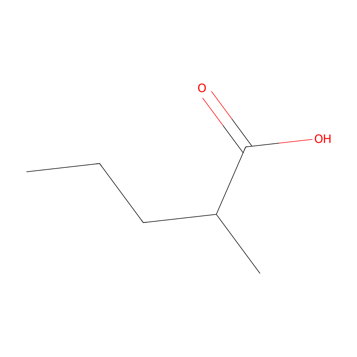 2-Methylpentanoic acid, (R)- molecular structure, CAS 49642-47-9