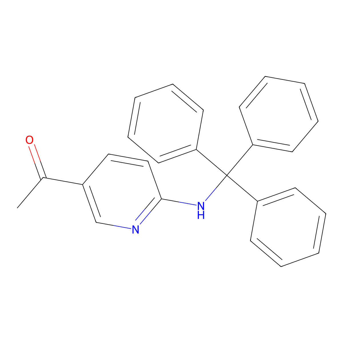 5-Acetyl-2-tritylamino pyridine molecular structure, CAS 49647-11-2