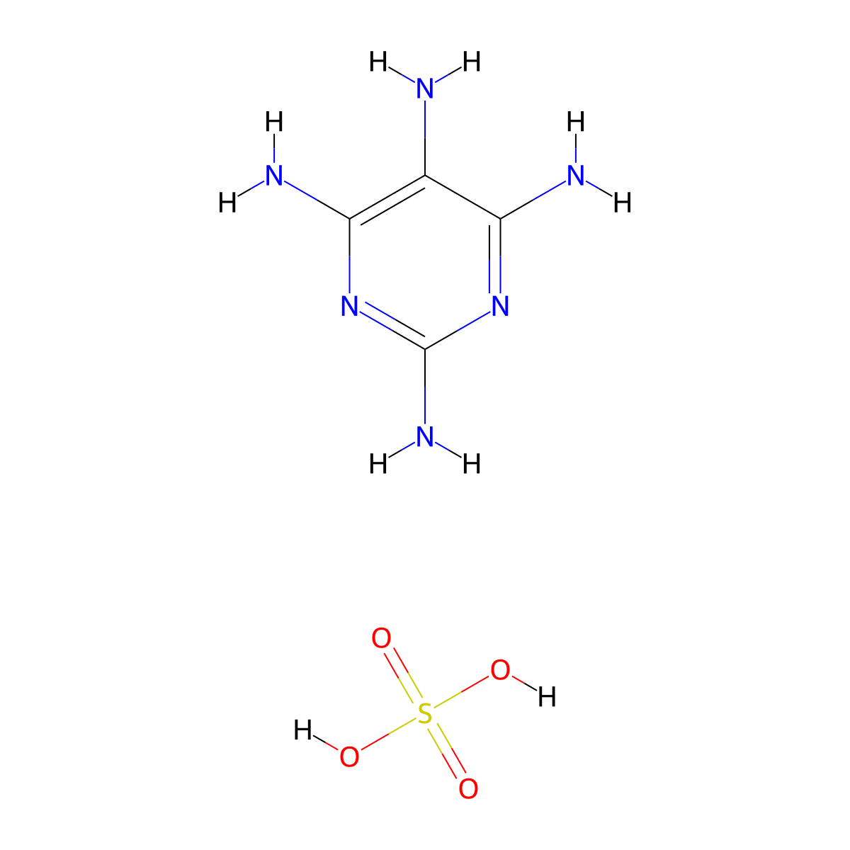 Tetraaminopyrimidine sulfate molecular structure, CAS 49647-58-7