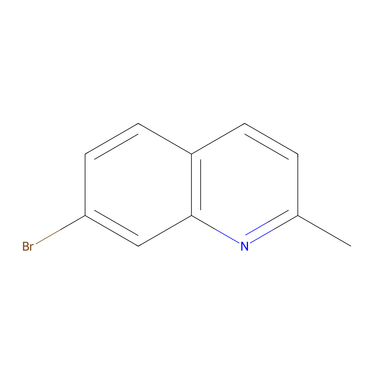 7-Bromo-2-methylquinoline molecular structure, CAS 4965-34-8