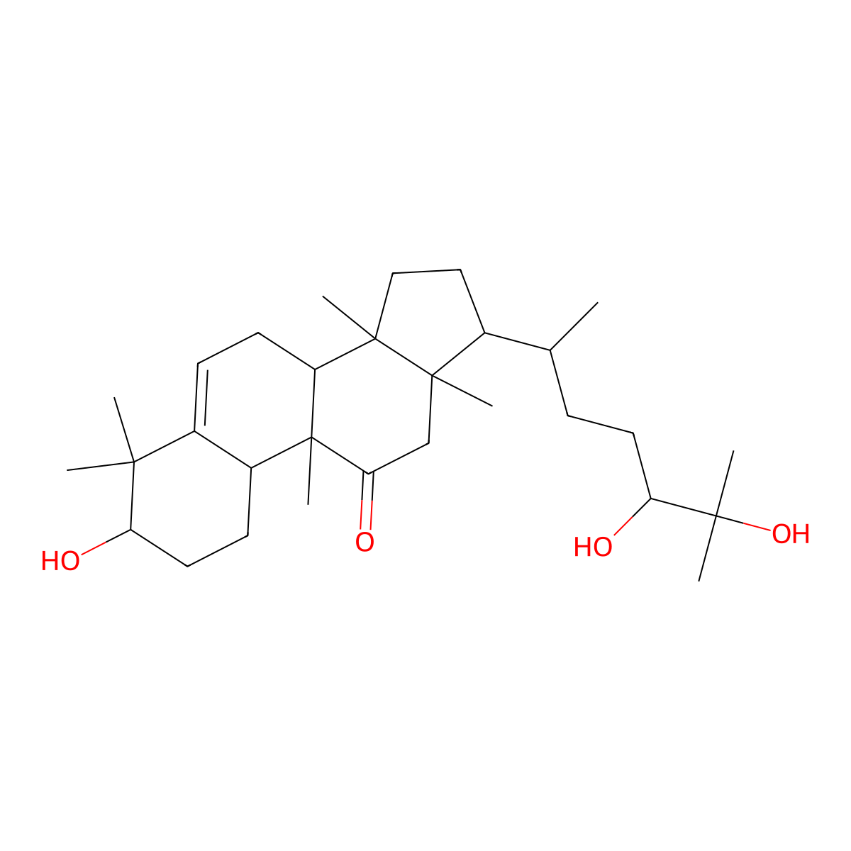 (3S,8S,9R,10R,13R,14S,17R)-17-[(2R)-5,6-dihydroxy-6-methylheptan-2-yl]-3-hydroxy-4,4,9,13,14-pentamethyl-1,2,3,7,8,10,12,15,16,17-decahydrocyclopenta[a]phenanthren-11-one molecular structure, CAS 4965-97-3