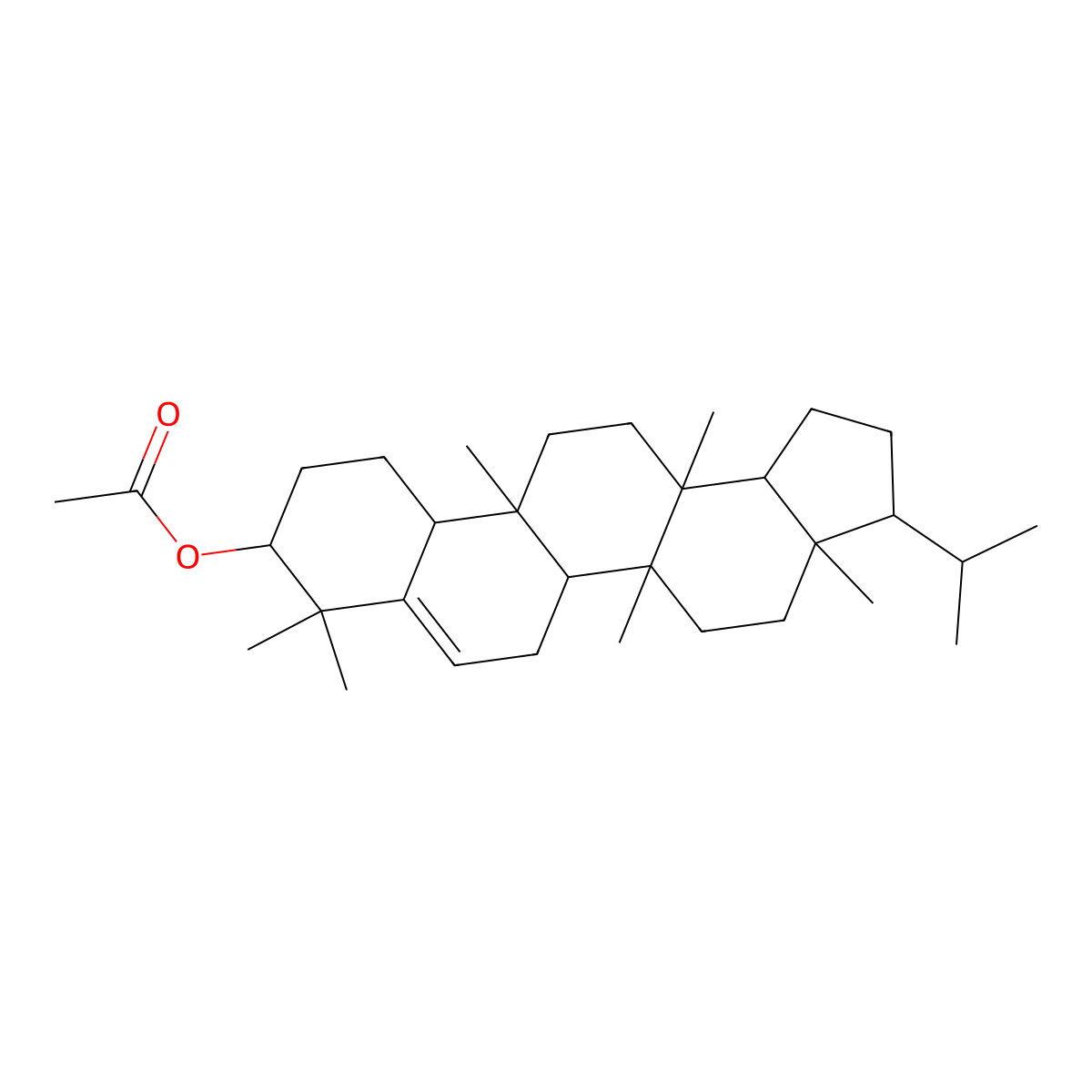 Simiarel acetate molecular structure, CAS 4965-99-5