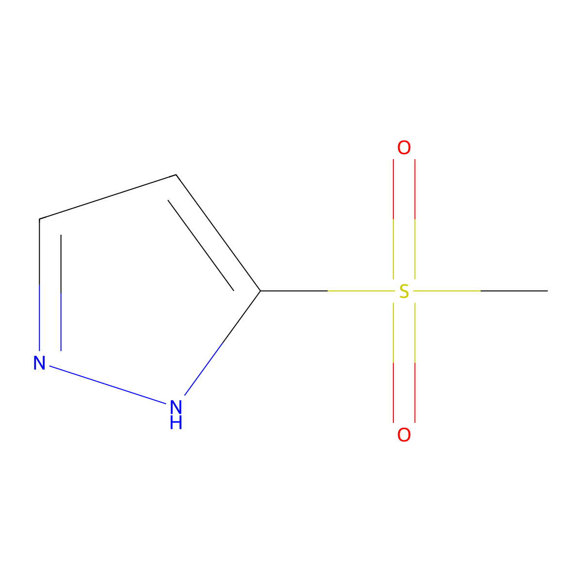 3-methanesulfonyl-1H-pyrazole molecular structure, CAS 49651-55-0
