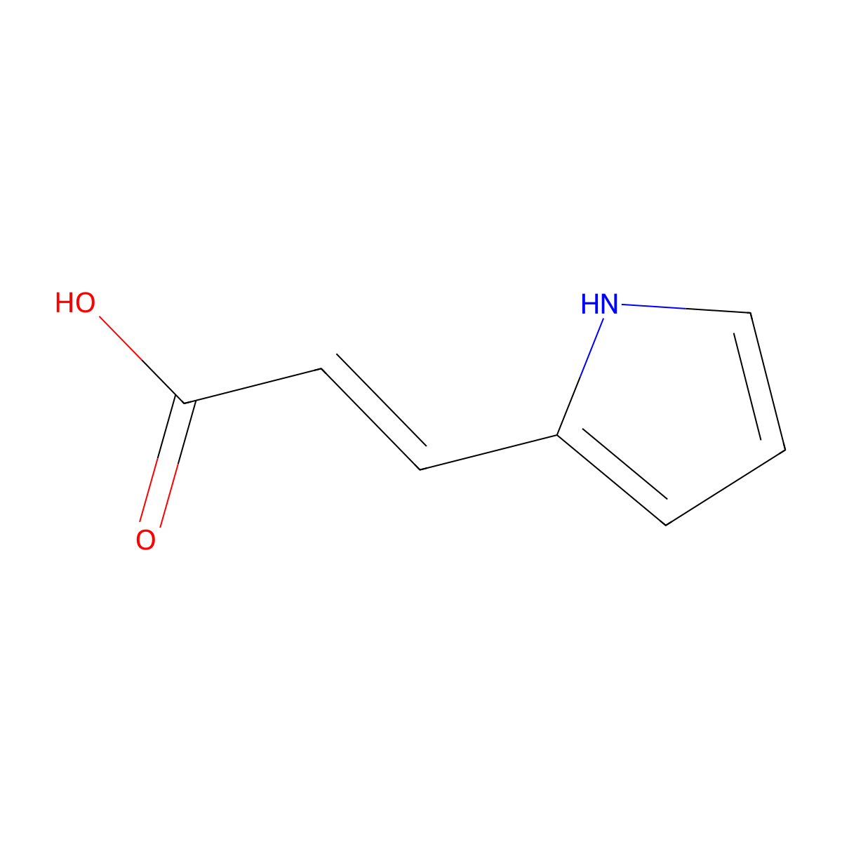 (2E)-3-(1H-pyrrol-2-yl)prop-2-enoic acid molecular structure, CAS 49653-15-8