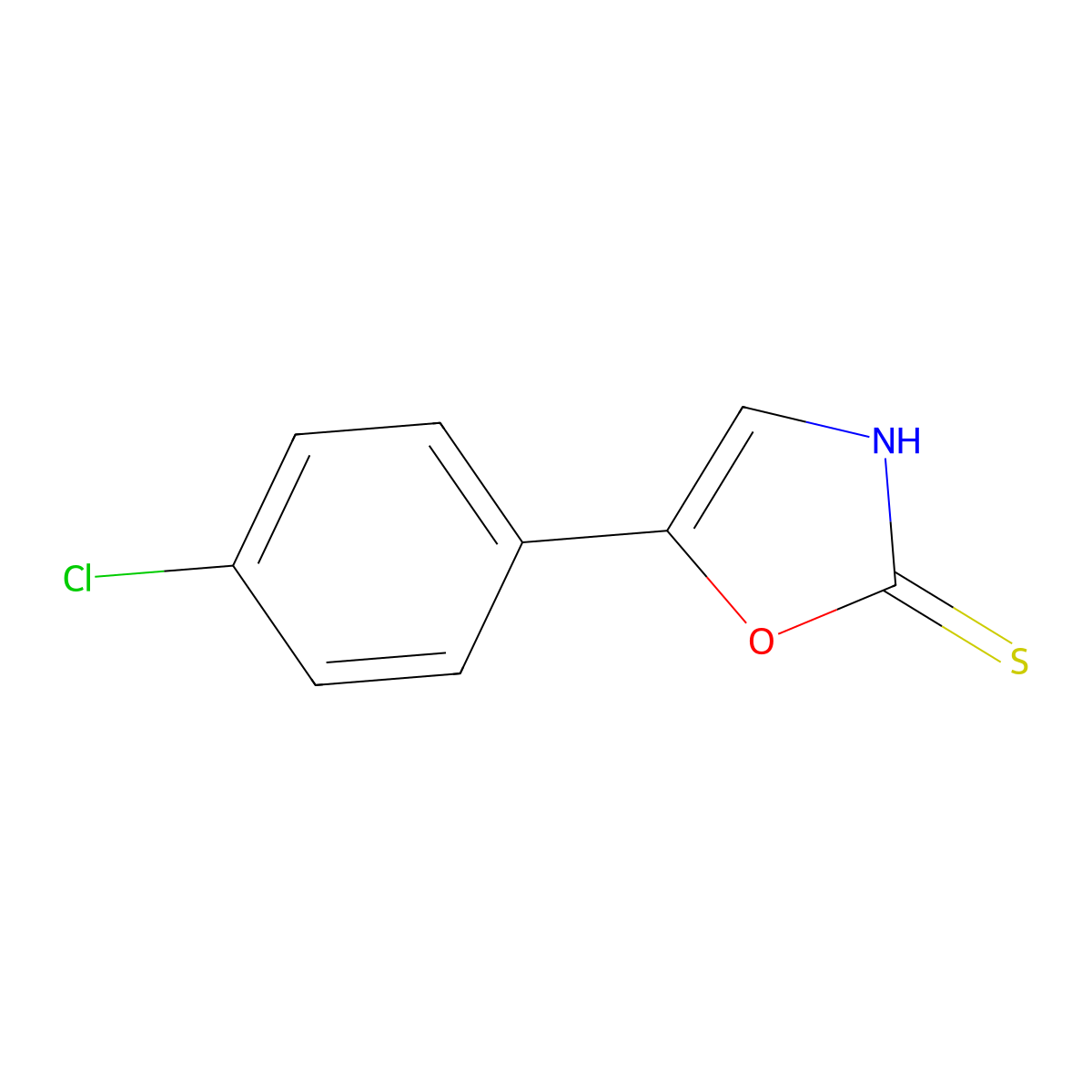 5-(4-Chlorophenyl)-1,3-oxazole-2-thiol molecular structure, CAS 49656-34-0