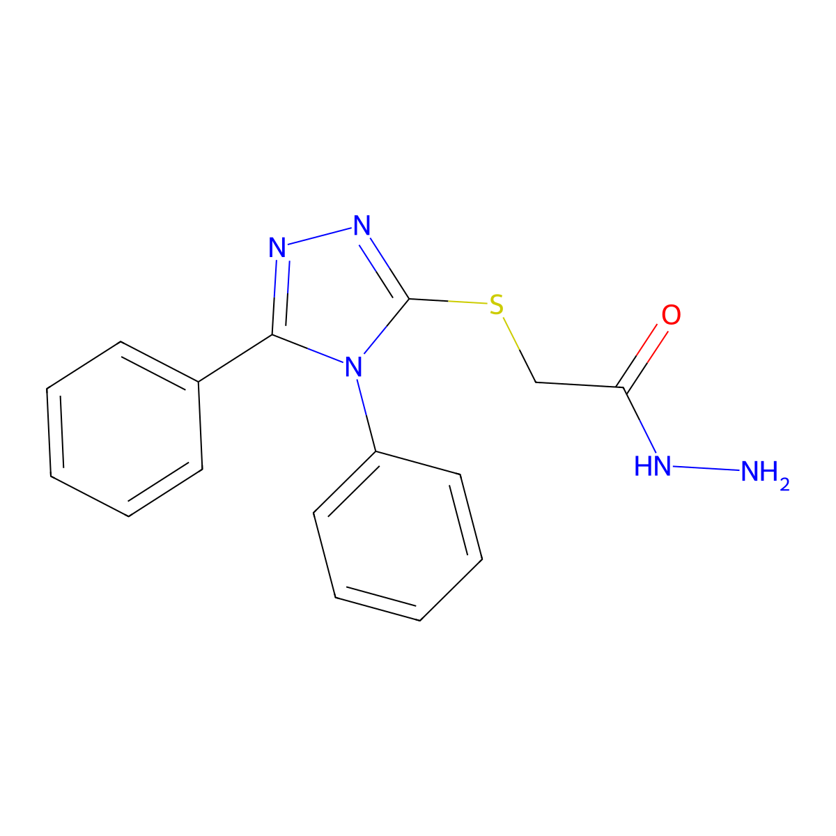 2-[(4,5-diphenyl-4H-1,2,4-triazol-3-yl)sulfanyl]acetohydrazide molecular structure, CAS 49656-91-9