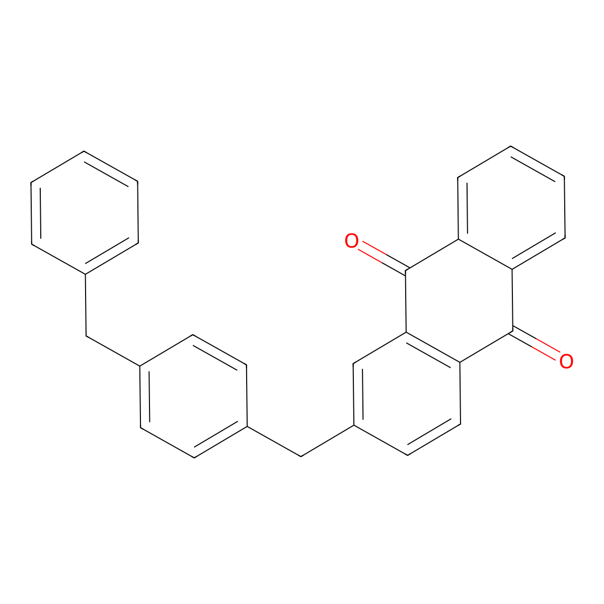 9,10-Anthracenedione, 2-((4-(phenylmethyl)phenyl)methyl)- molecular structure, CAS 49658-24-4