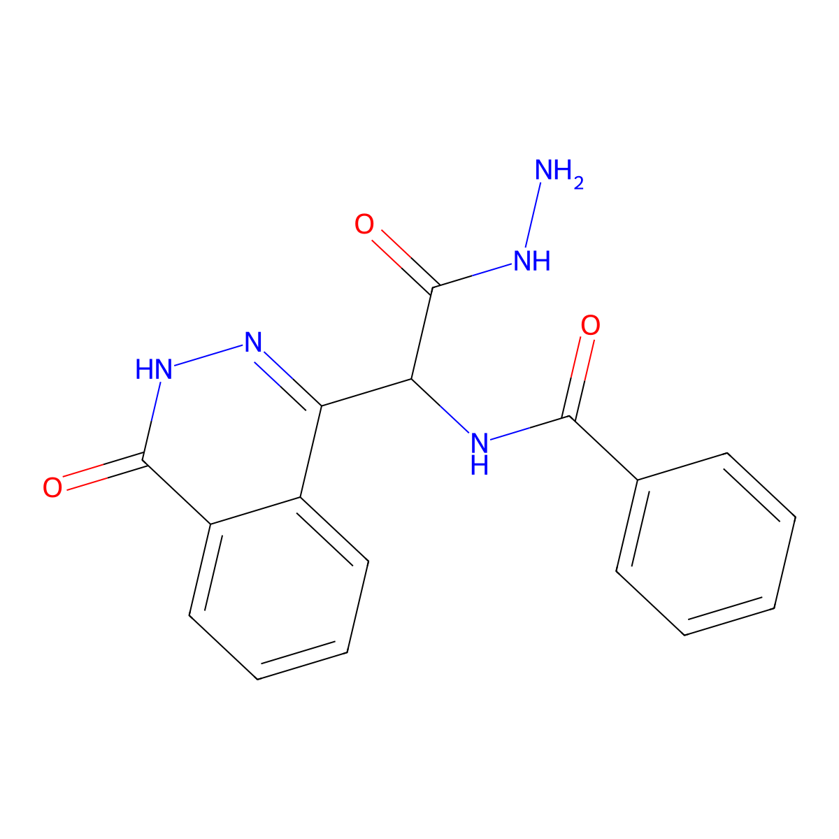 2-Benzamido-2-(4-oxo-3,4-dihydrophthalazin-1-yl)acetohydrazide molecular structure, CAS 49660-30-2