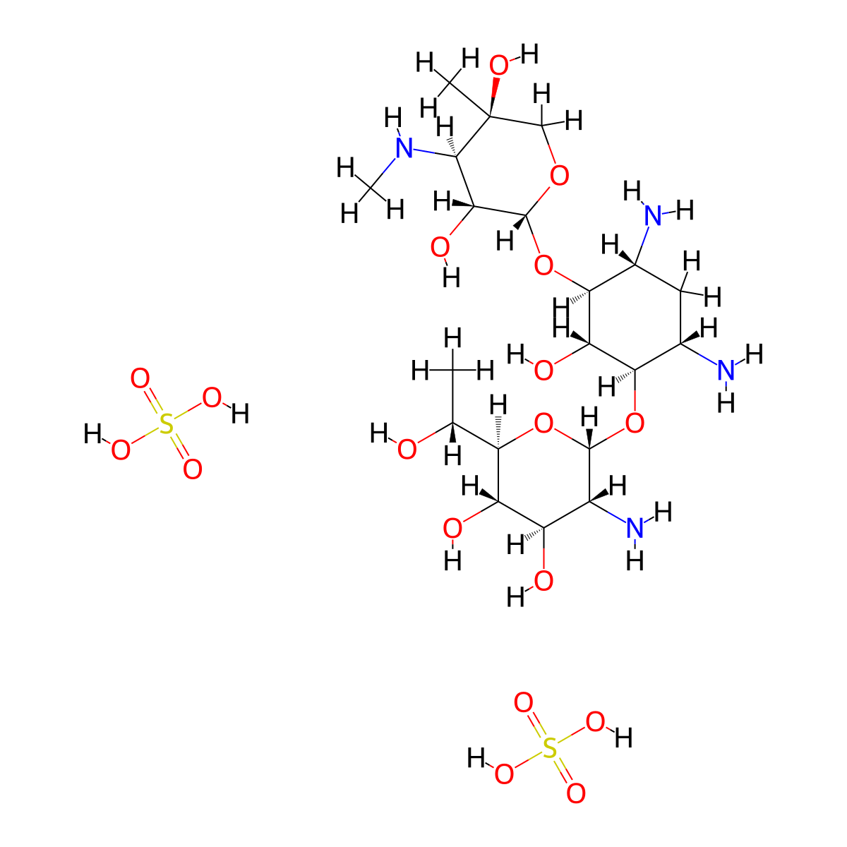 Antibiotic G-418, sulfate (salt) molecular structure, CAS 49662-05-7