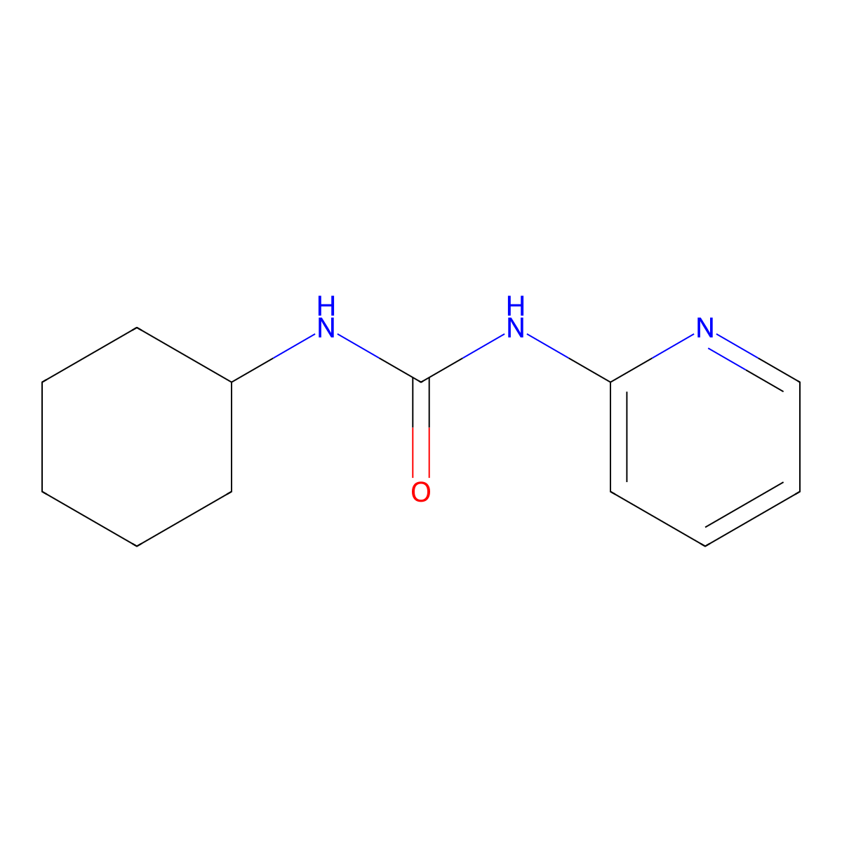 N-Cyclohexyl-N'-2-pyridinylurea molecular structure, CAS 49665-58-9