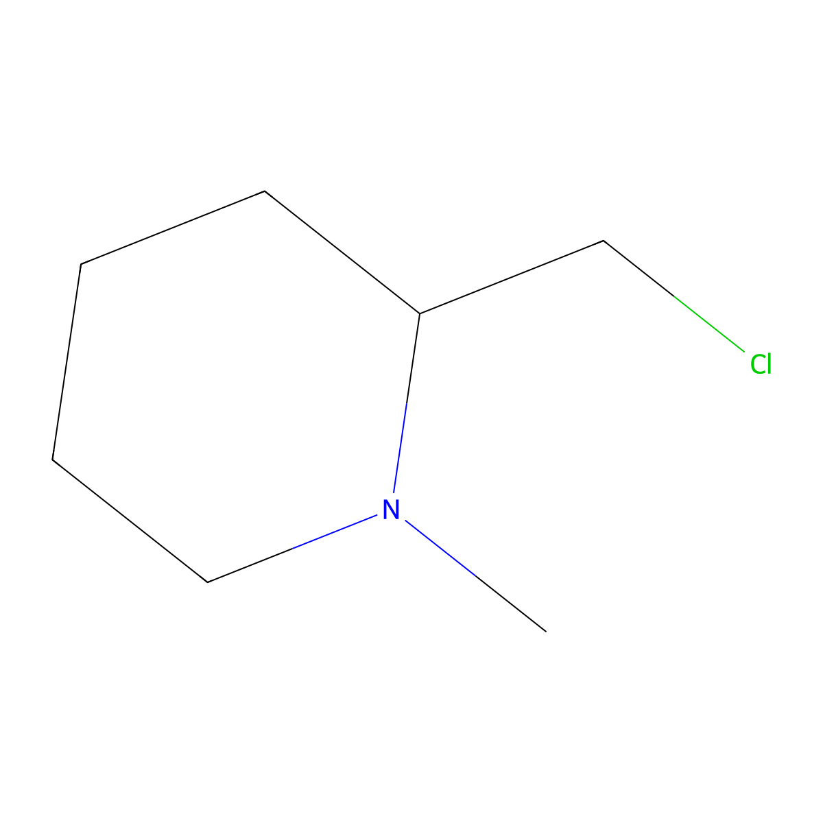 2-(Chloromethyl)-1-methylpiperidine molecular structure, CAS 49665-74-9