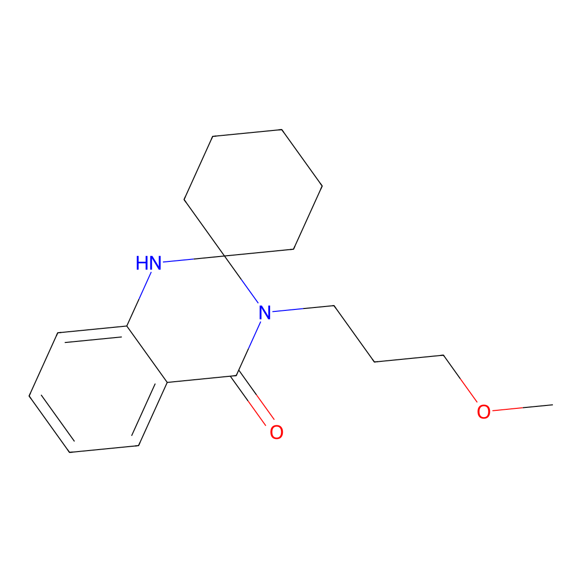 3'-(3-methoxypropyl)-1'H-spiro[cyclohexane-1,2'-quinazolin]-4'(3'H)-one molecular structure, CAS 49667-54-1