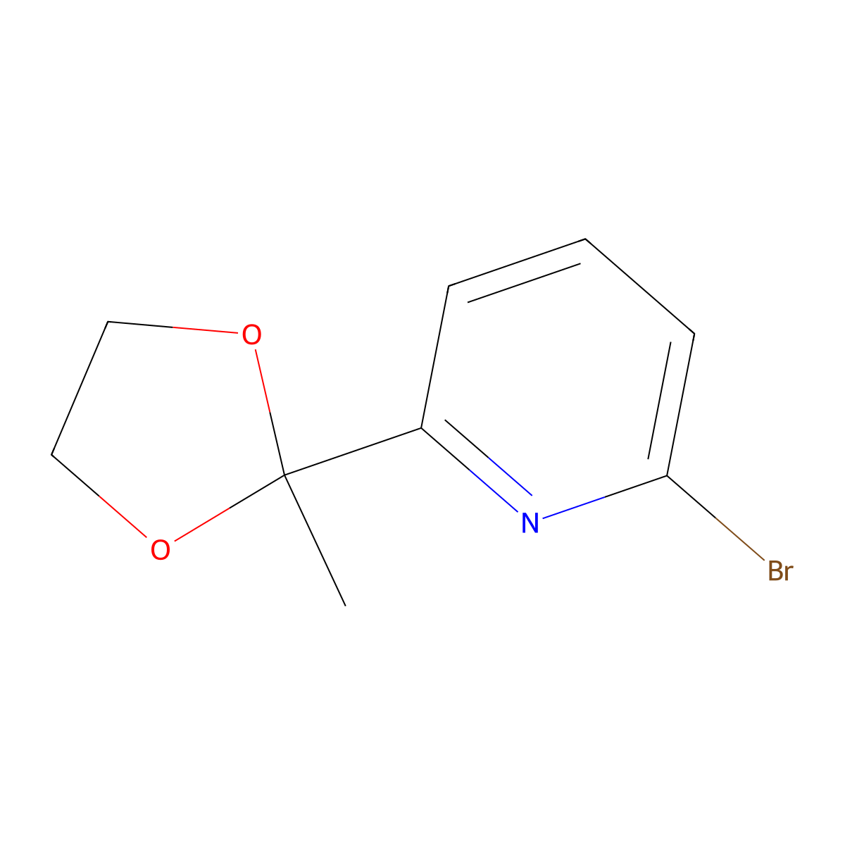 2-Bromo-6-(2-methyl-1,3-dioxolan-2-yl)pyridine molecular structure, CAS 49669-14-9