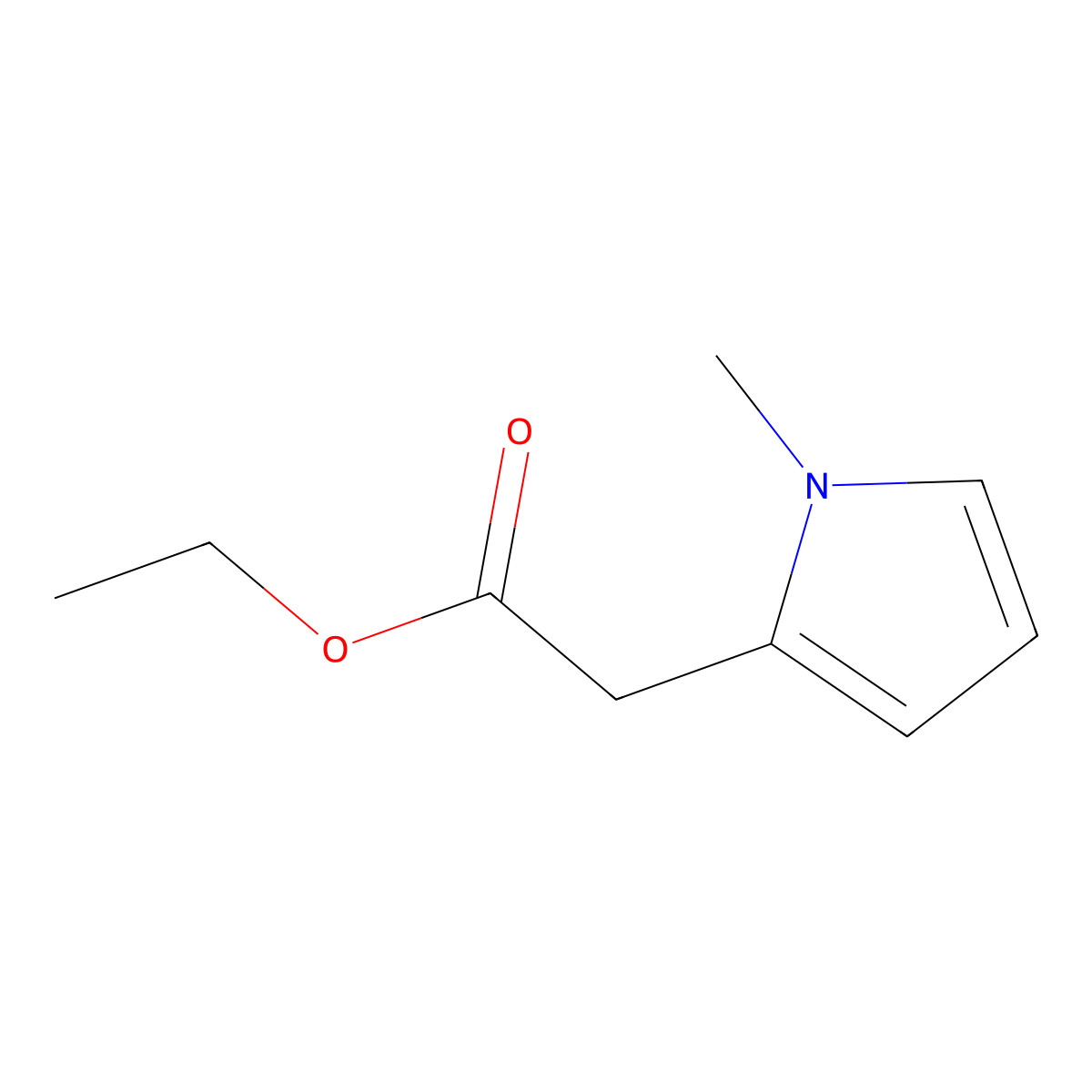 Ethyl N-methyl-2-pyrroleacetate molecular structure, CAS 49669-45-6