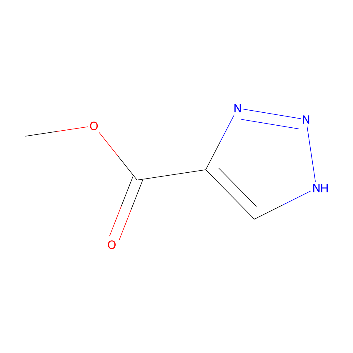 methyl 1H-1,2,3-triazole-4-carboxylate molecular structure, CAS 4967-77-5