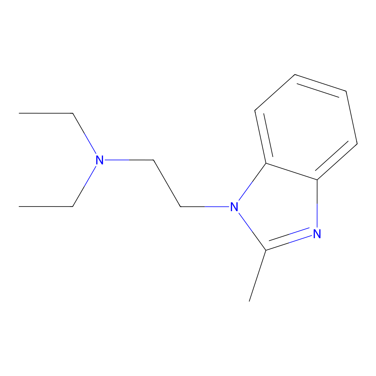 1H-Benzimidazole-1-ethanamine, N,N-diethyl-2-methyl- molecular structure, CAS 49671-72-9