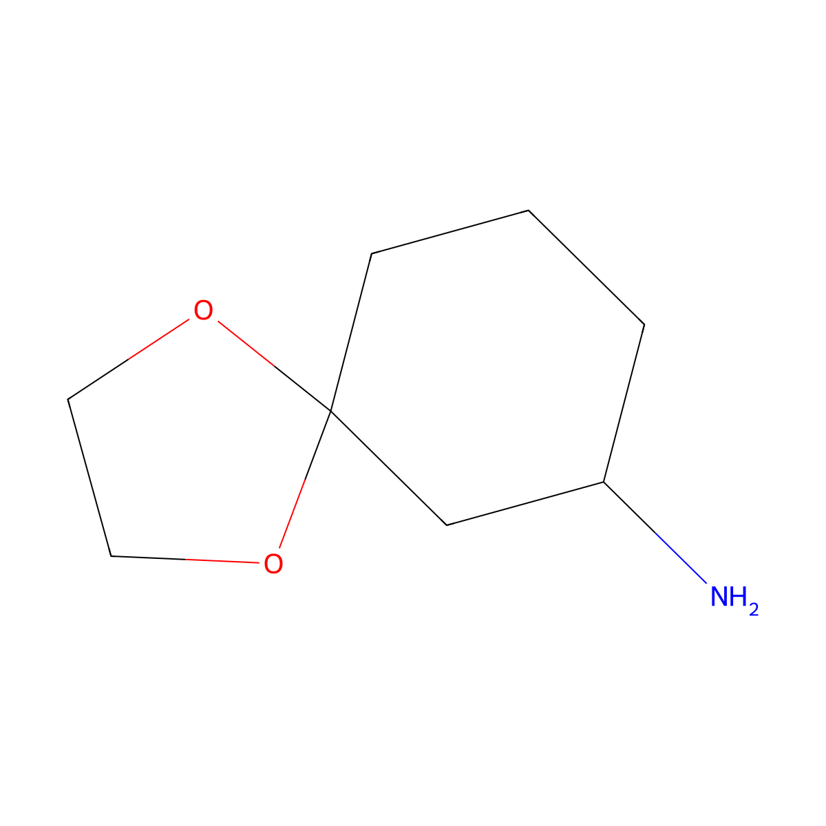 1,4-Dioxaspiro[4.5]decan-7-amine molecular structure, CAS 49672-69-7