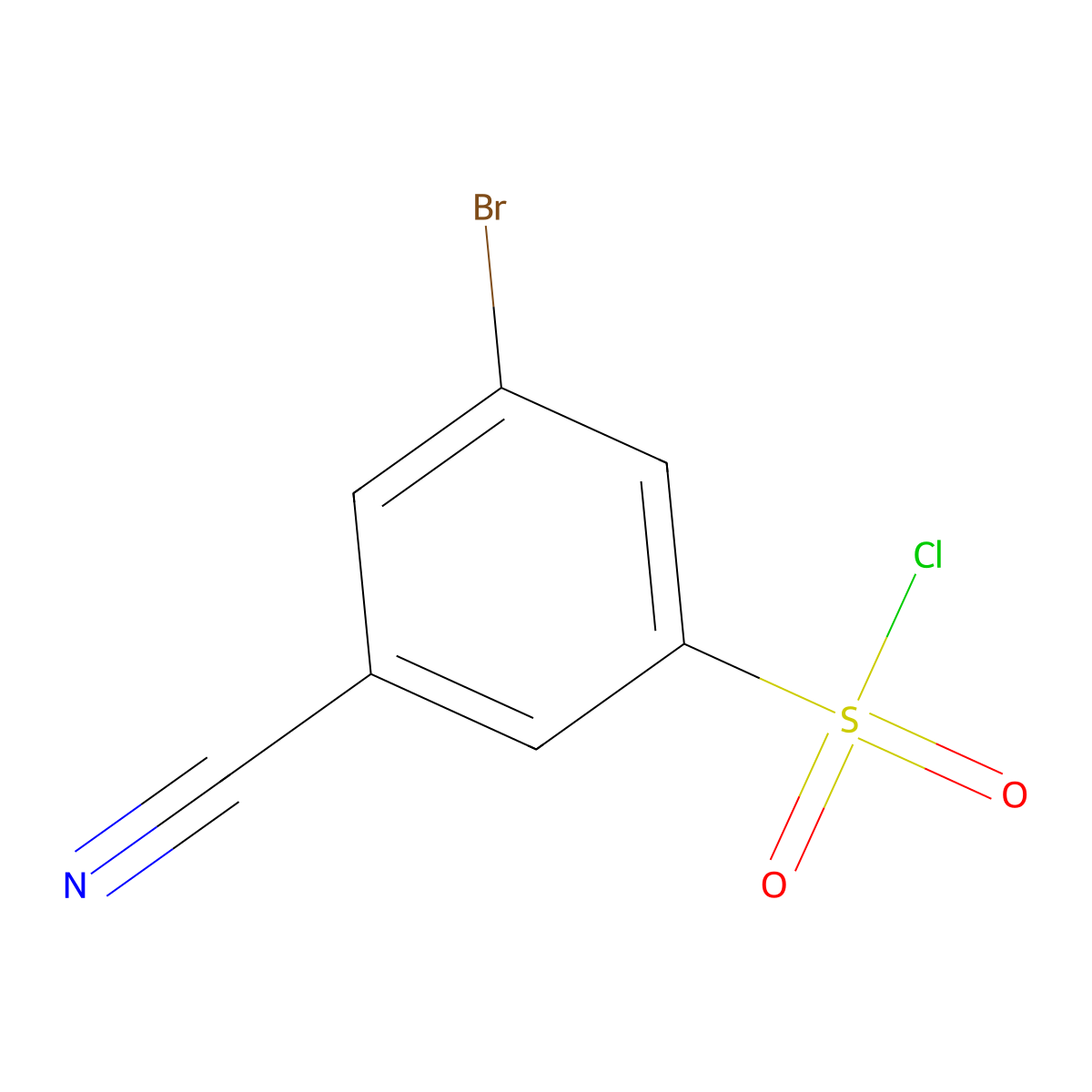 3-Bromo-5-cyanobenzene-1-sulfonyl chloride molecular structure, CAS 49674-17-1