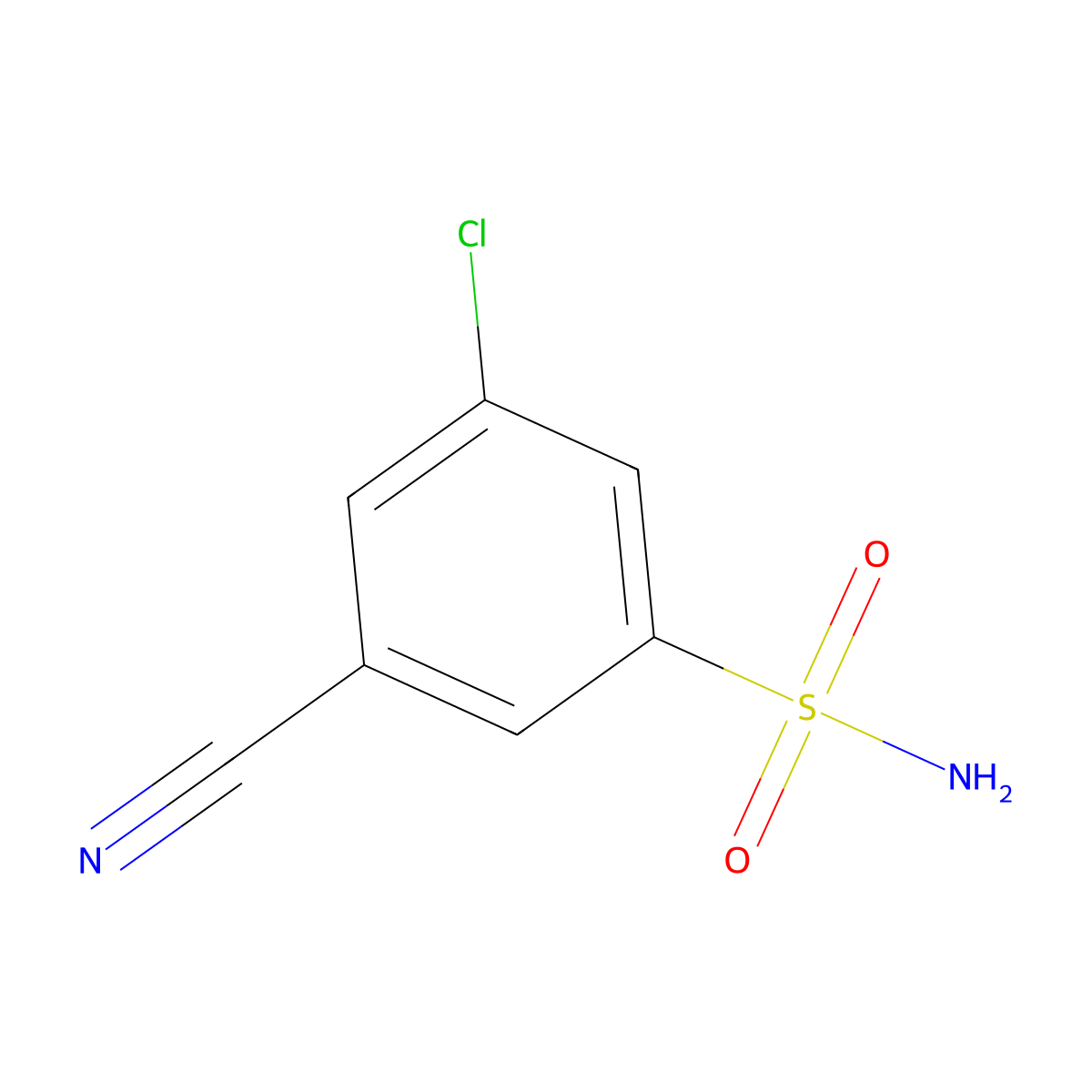 3-Chloro-5-cyanobenzene-1-sulfonamide molecular structure, CAS 49674-27-3