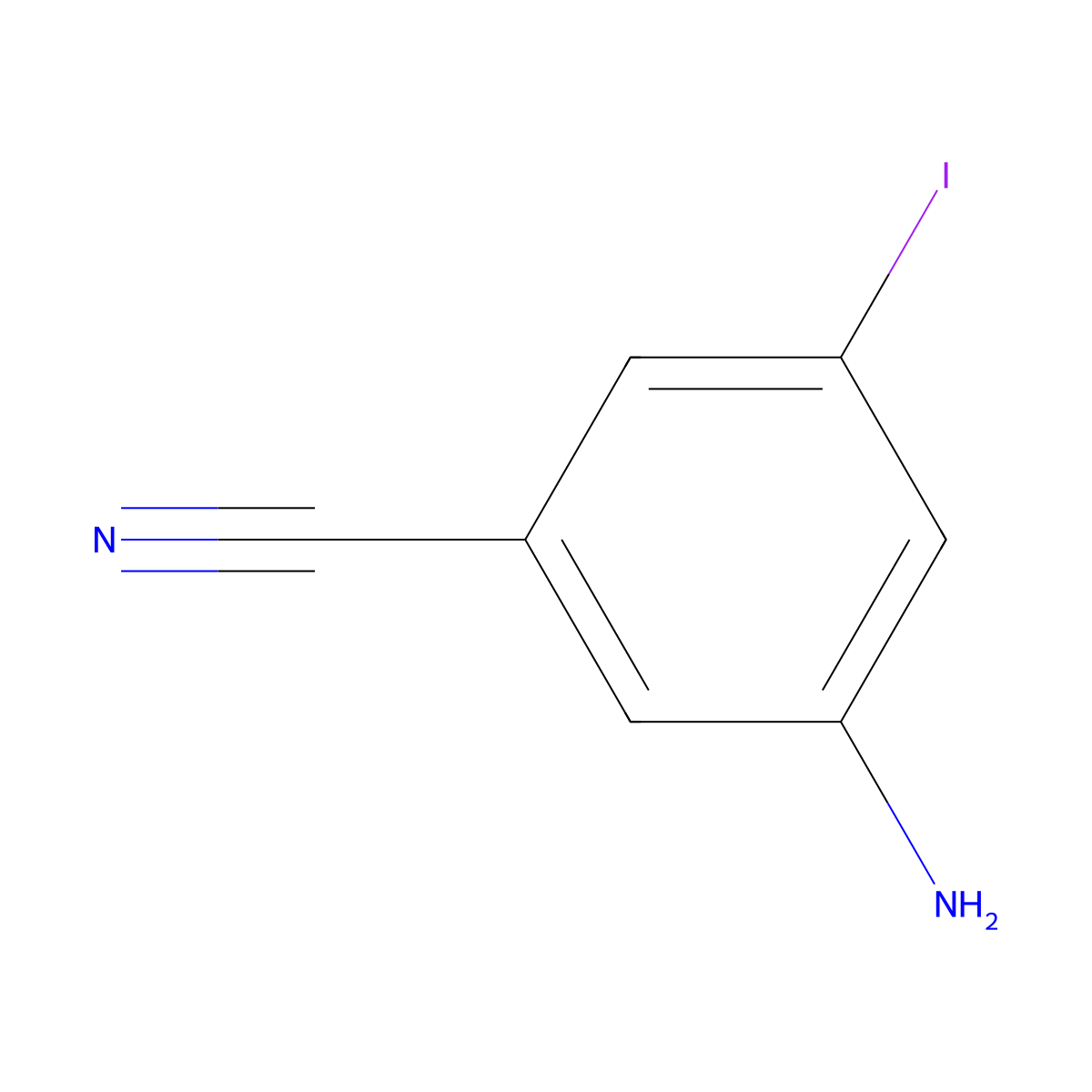 3-Amino-5-iodobenzonitrile molecular structure, CAS 49674-31-9