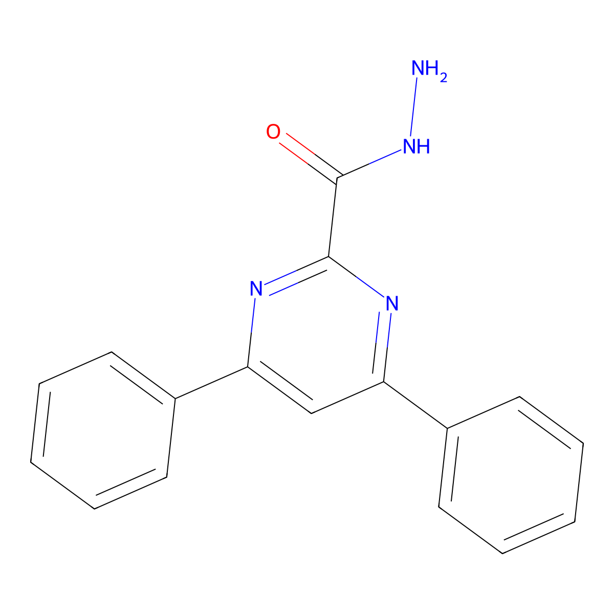 4,6-Diphenyl-2-pyrimidinecarbohydrazide molecular structure, CAS 49676-35-9