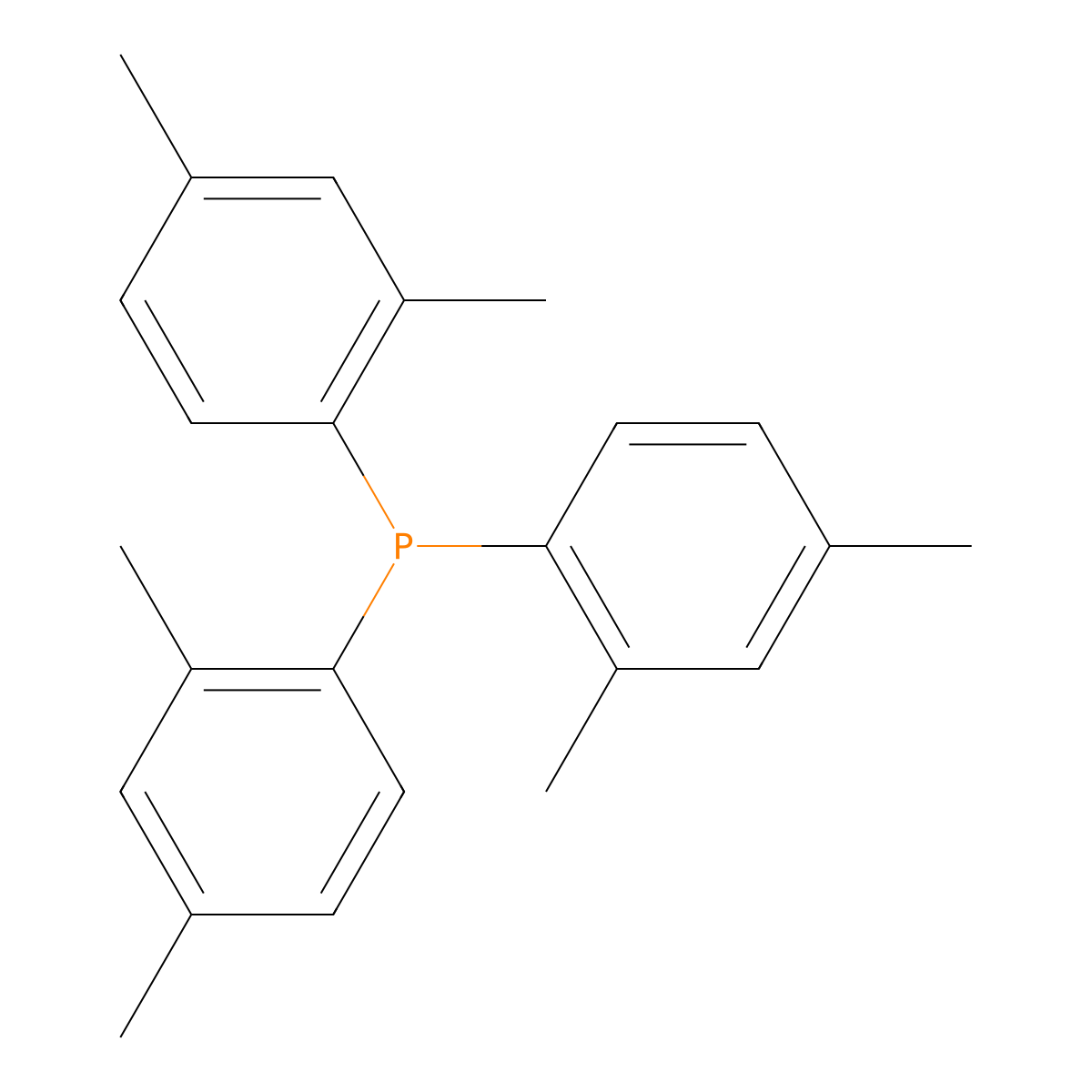 Tris(2,4-dimethylphenyl)phosphine molecular structure, CAS 49676-42-8
