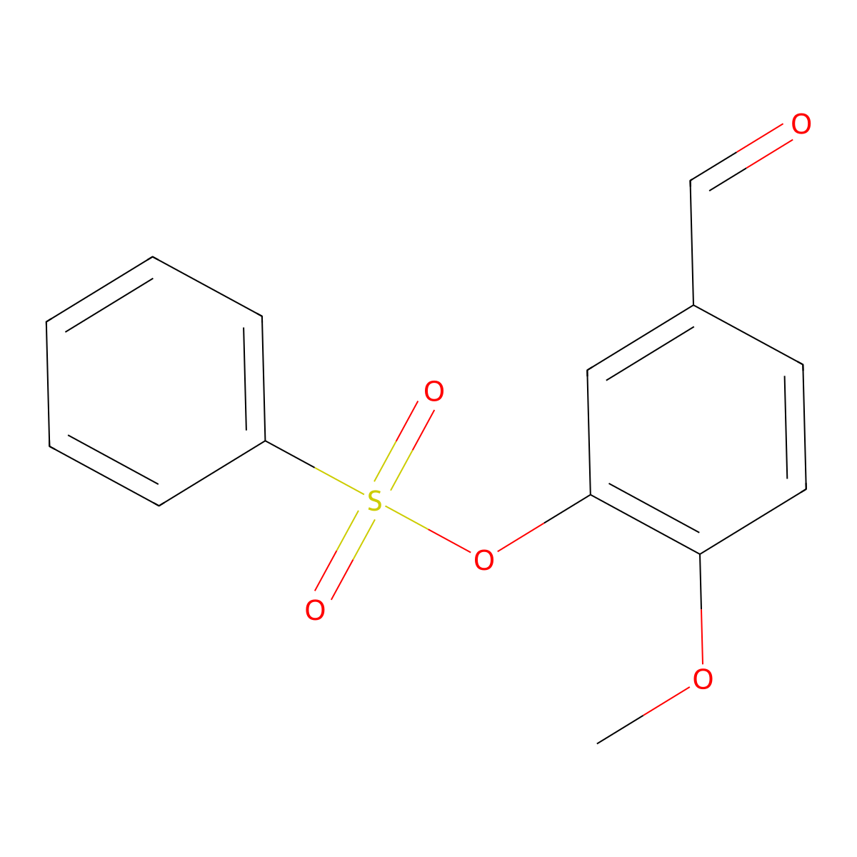 5-Formyl-2-methoxyphenyl benzenesulfonate molecular structure, CAS 496768-53-7